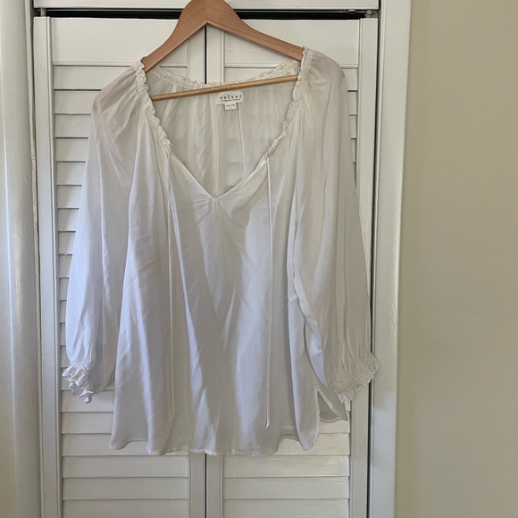 Velvet and Graham White Peasant Blouse - Picture 3 of 5